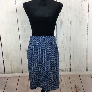 Womens J. Jill Blue Patterned Skirt Size Large